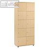 officio Schlie?fachschrank, 2 x 5 F?cher, 189 x 80 x 42 cm, Holz, buche, 290072