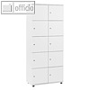 officio Schlie?fachschrank, 2 x 5 F?cher, 189 x 80 x 42 cm, Holz, wei?, 290073
