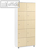 Schlie?fachschrank, 2 x 5 F?cher, 189 x 80 x 42 cm, Holz, wei?/ahorn, 290076