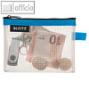 Rei?verschlusstasche WOW Traveller S, 140 x 105 mm, transparent-blau, 4024-00-36