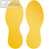 Bodenmarkierungszeichen "Fuß", ablösbar, 90 x 0.2 x 240 mm, signalgelb, 5 Paar