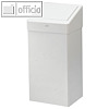 Abfallbeh?lter m. Push-Einwurfklappe, Metall, 341 x 258 x 706 mm, 50 l, wei?