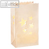 Folia Lichtert?ten "Sterne", 115 x 70 x 190 mm, Papier, wei?, 5 St?ck, 11910
