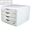 Schubladenbox mit 4 Schüben, DIN A4, Dekor: white queen, PP, weiß/weiß, H6129505