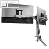 Monitorhalterung mit Arm f?r 2 Monitore bis 27", mit Tischklemme, Alu, silber