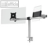 Monitorhalterung f?r Monitor + Tablet, bis 27", mit Tischklemme, Alu, silber