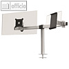 Monitorhalterung f?r Monitor + Tablet, bis 27", Tischdurchf?hrung, Alu, silber