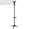Alba Garderobenst?nder mit 10 Haken, (H)1.750 mm, Stahl, schwarz, PMCLEO N