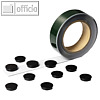 Magnetleisten-Band, auf Rolle, (B)35 mm x (L)5 m, inkl. 10 Magnete, wei?, 171702