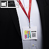 Namensschilder VISITOR BADGE, A4, zum bedrucken und zusammenkleben, 97 x 86 mm