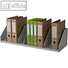 Belegfach mit fester Einteilung f?r Aktenordner, 10 F?cher, (B)89.7 cm, PS, grau