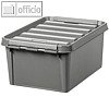 Aufbewahrungsbox RECYCLED - 61 Liter, 39 x 59 x 43 cm, recyceltes PP, taupe