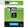 Dymo D1 Etikettenband, 6 mm x 7 m, schwarz auf transparent, S0720770