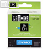 Dymo D1 Etikettenband, 19 mm x 7 m, wei? auf schwarz, S0720910