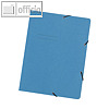 officio Eckspanner-Mappe DIN A4, ca. 150 Blatt, Recycling-Karton, blau,125001950