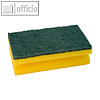 officio Reinigungsschwamm mit Griffrand, 95 x 70 mm, gelb / grün, 490265005
