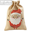 Folia Weihnnachts-Jutesack "Weihnachtsmann", (B)250 x (H)350 mm, natur, J 110