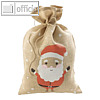 Folia Weihnnachts-Jutesack "Weihnachtsmann", (B)350 x (H)500 mm, natur, J 300