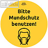 Corona Aufkleber "Mundschutz benutzen", (?)20 cm, wiederabl?sbar, Innenbereich, 