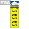 Ordner-Inhaltsschild Jahreszahlen 2021, selbstklebend, 60 x 26 mm, gelb, 100 St.