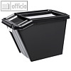 Aufbewahrungsbox, 58 Liter, (T)65 cm, Klappdeckel, QR Code, PP, schwarz