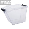 Aufbewahrungsbox, 58 Liter, (T) 65 cm, Klappdeckel, QR Code, PP, transparent