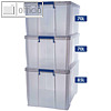 Aufbewahrungsbox Set - 2 x 70 l & 1 x 85l, lebensmittelecht, Deckel, PP, 3er Set