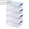 Aufbewahrungsbox Set, 10 l, 395 x 255 x 155 mm, lebensmittelecht, Deckel, PP, 4e