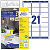 Averyzweckform Absender Etiketten Office Home 63.5 x 38.1 mm