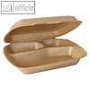 Men?boxen mit Klappdeckel, 3-geteilt, 7 x 20.5 x 24 cm, XPP, beige, 200 St?ck