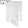 Brosch?renmappe A4, 2 runde Taschen, abheftbar, neutral, PP, wei?, 10 St.