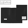 Brosch?renmappe A4, 2 schr?ge Taschen, abheftbar, neutral, PP, schwarz, 10 St.