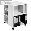 Multifunktionswagen, 3-seitig offen, 6 B?den, Rollen, 528x748x592 mm, Holz, wei?