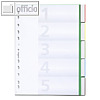 Kunststoff-Register DIN A4, blanko, Schilder bedruckbar, 5-tlg., grün, 6220-05