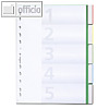 Kunststoff-Register DIN A4, blanko, Schilder bedruckbar, 5-tlg., gr?n, 6220-05