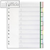 Kunststoff-Register DIN A4, blanko, Schilder bedruckbar, 10-tlg., grün, 6221-05
