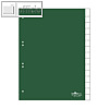 Kunststoff-Register DIN A4, blanko, Schilder bedruckbar, 15-tlg., grün, 6222-05