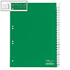 Kunststoff-Register DIN A4, blanko, Schilder bedruckbar, 25-tlg., grün, 6224-05