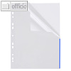 Index Prospekthüllen mit Indexstreifen blau, DIN A4, PP, transparent, 10 Stück