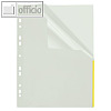 Index Prospekthüllen mit Indexstreifen gelb, DIN A4, PP, transparent, 10 Stück