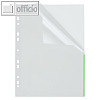 Index Prospekthüllen mit Indexstreifen grün, DIN A4, PP, transparent, 10 Stück
