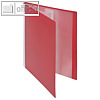 Sichtbuch mit 30 Hüllen, DIN A4, Rücken 22 mm, Rückentasche, PP, neutral, rot