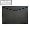 Sichttasche DIN A2 quer, 45 x 64 cm, mit Druckknopf, PP, schwarz, 1028-02