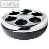 Flaschenk?hler f?r 6 Flaschen bis 0.33l, (H)100 x (?)290 mm, schwarz/chrom