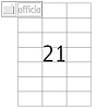 Etiketten auf A4-Blatt, 70 x 42.3 mm, permanent, 100 Blatt ? 21 = 2100 Etiketten