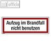 Hinweisschild "Aufzug im Brandfall..", 297x105mm, nachleuchtend, Folie, rot/wei?
