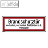 Officio Hinweisschild Brandschutztuer Brandschutztür verkeilen, verstellen, festbinden o.ä. verboten