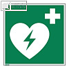 Hinweisschild "Defibrillator", E010, 20 x 20 cm, PVC, grün/weiß, 195051200