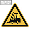 Hinweisschild "Flurf?rderfahrzeuge", Dreieck - 20x20x20 cm, PVC, gelb/schwarz