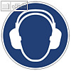 Hinweisschild "Gehörschutz benutzen", M003, (Ø)20 cm, PVC, blau/weiß, 195049400